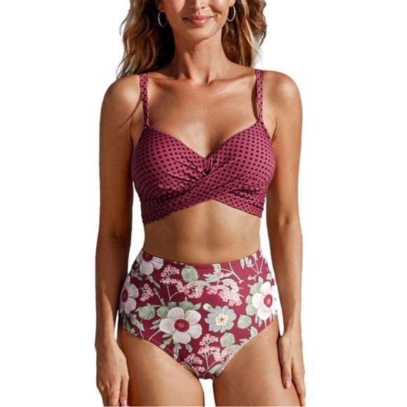 Cupshe floral print high waisted bottoms - Picture 2 of 8